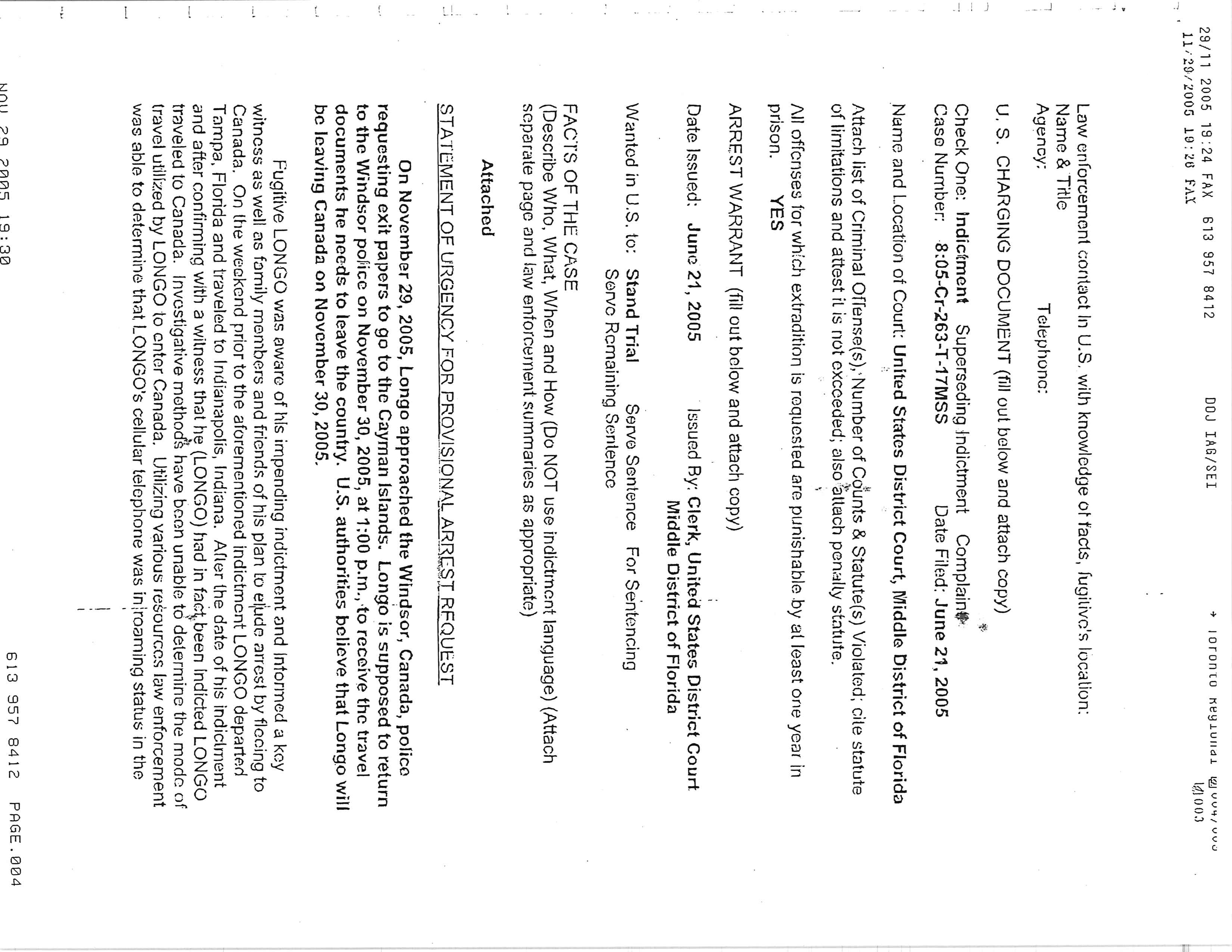 Warrant page